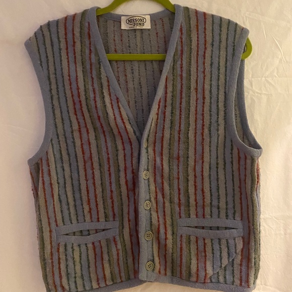 Missoni Uomo Other - Vintage Missoni Uomo Mens Button Down Stripped Vest SM